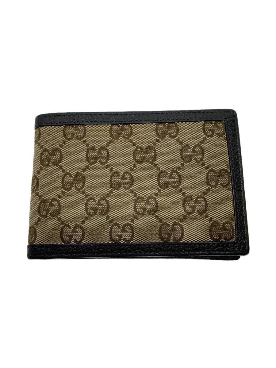 【中古】GUCCI◆2つ折り財布/レザー/BEG/総柄/メンズ/292534【服飾雑貨他】