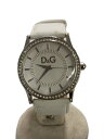 【中古】D&G◆クォーツ腕時計/アナログ/レザー/WHT/WHT/SS【服飾雑貨他】