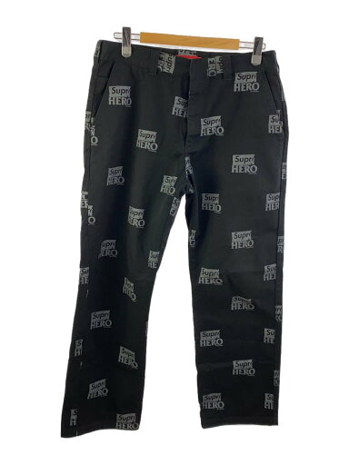 【中古】Supreme◆22ss/ANTIHERO Work Pant/ボトム/34/コットン/BLK/総柄【メンズウェア】 【中古】Supreme◆22ss/ANTIHERO Work Pant/ボトム/34/コットン/BLK/総柄【メンズウェア】