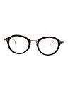 【中古】THOM BROWNE. NEW YORK◆メガネ/ウェリントン/プラスチック/ブラック/黒/CLR/メンズ/TB-011A-46/ケース割れ【服飾雑貨他】