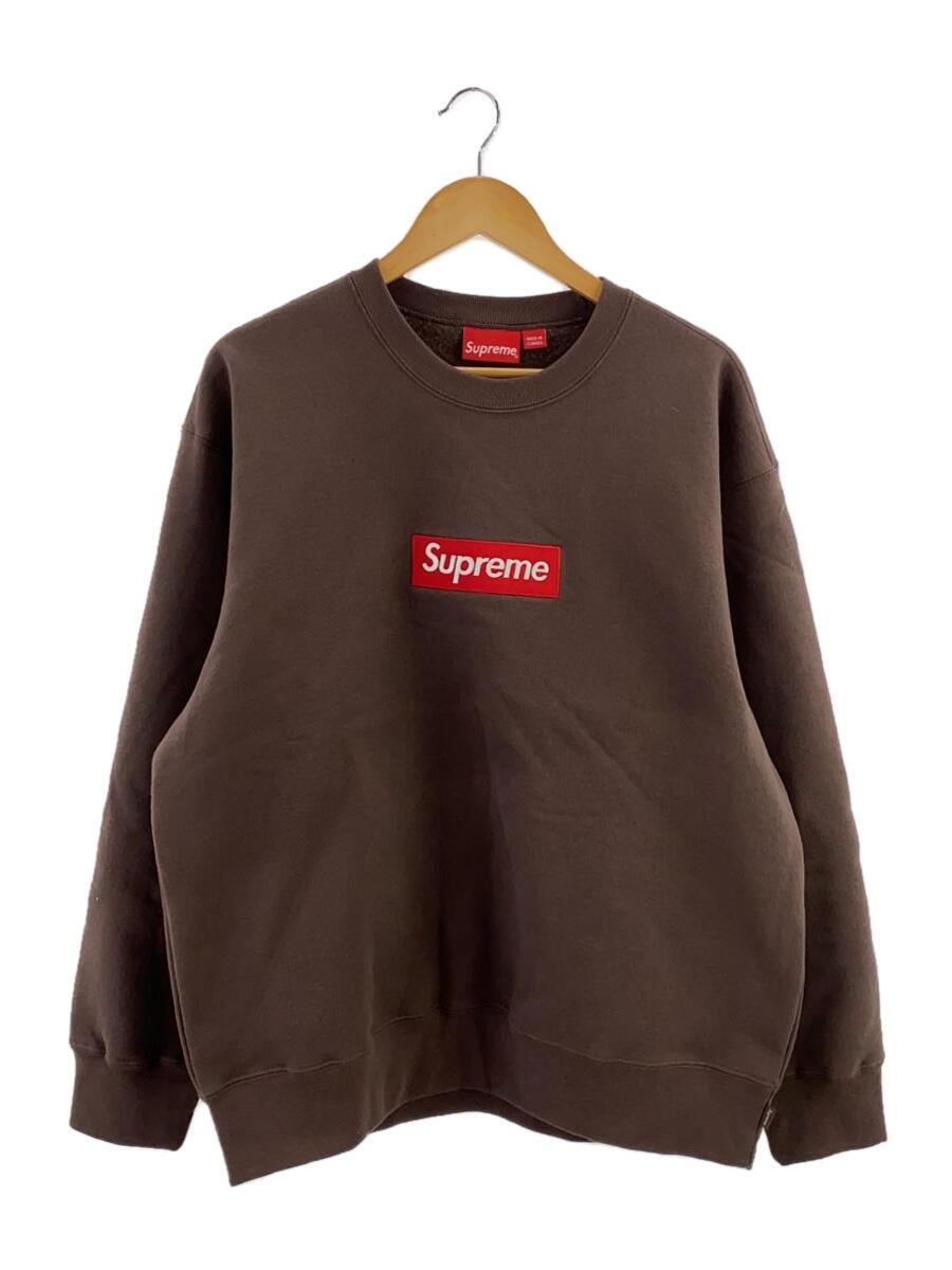 【中古】Supreme◆22AW/BOX LOGO CREWNECKスウェット/L/コットン/BRW【メンズウェア】