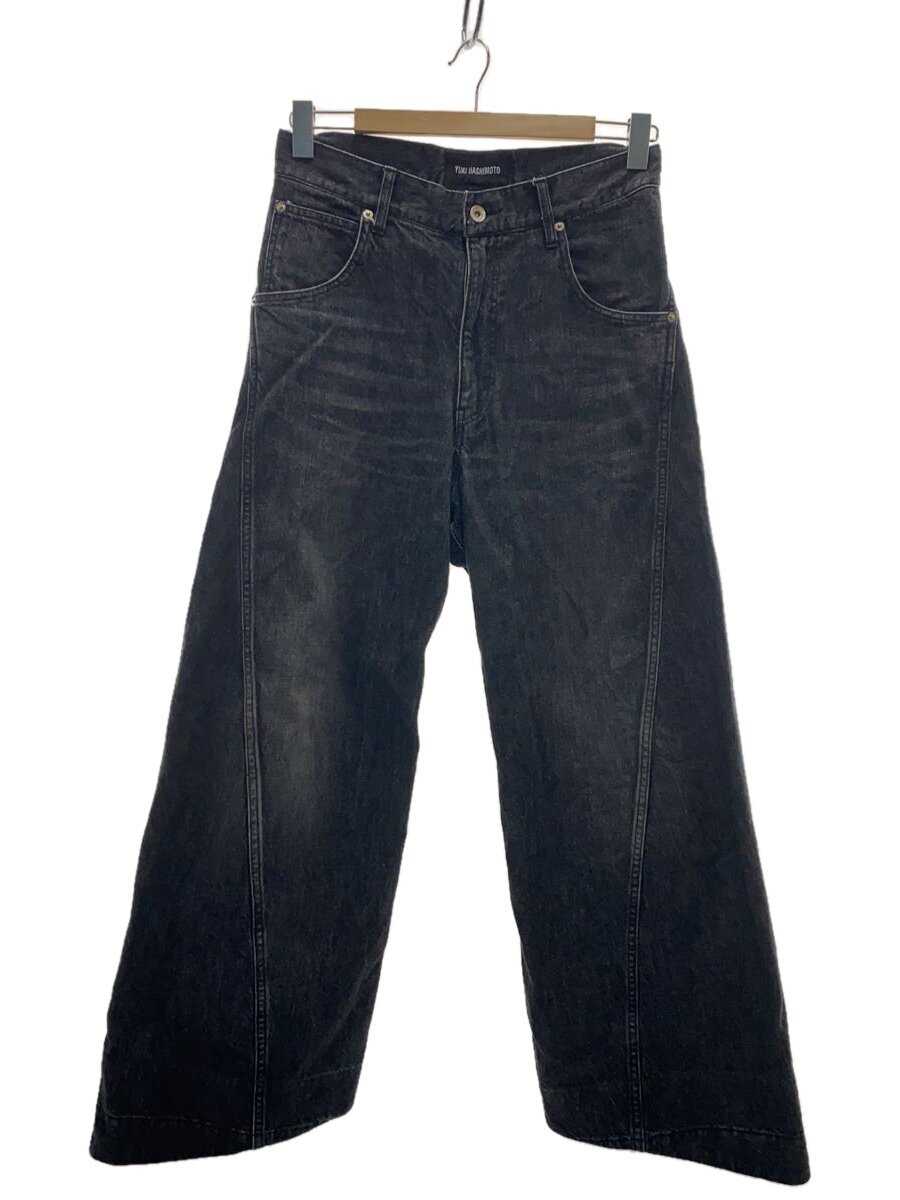 YUKI HASHIMOTO◆23AW/TWISTED JEANS/ボトム/44/コットン/BLK/無地/PT-01-0003D
