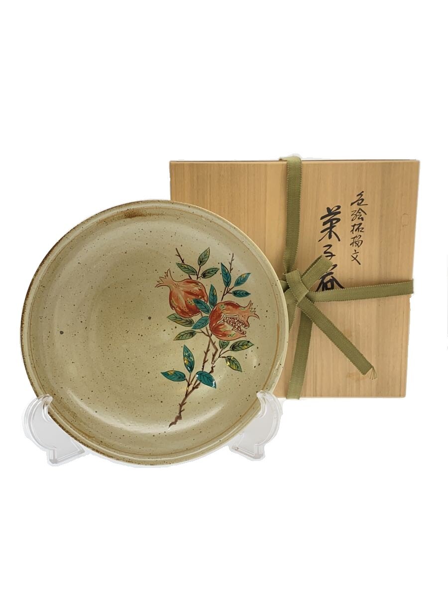 【中古】九谷焼(錦山窯)◆九谷焼(錦山窯)/人間国宝 三代 吉田美統 色絵柘榴文菓子器/鉢【キッチン用品】