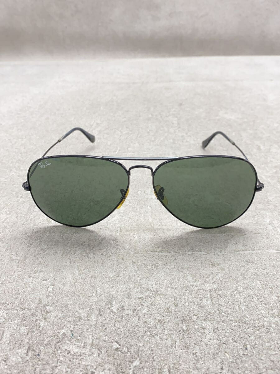 【中古】Ray-Ban◆AVIATOR LARGE METALII/サングラス/ティアドロップ/メタル/BLK/GRN/RB3026【服飾雑貨他】