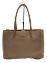 【中古】FURLA◆トートバッグ/レザー/BEG/無地【バッグ】