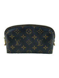 【中古】LOUIS VUITTON◆ポシェット・コスメティックPM_モノグラム・キャンバス_BRW/PVC/BRW/モノグラム【バッグ】