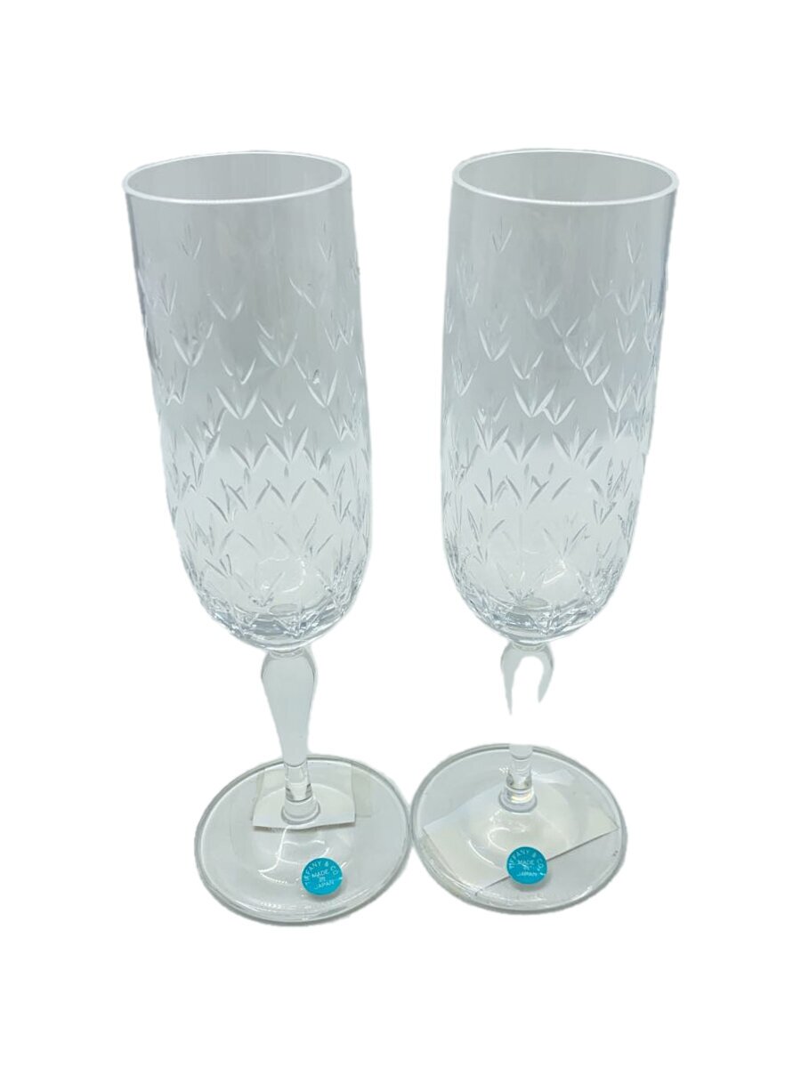 【中古】TIFFANY&Co.◆グラス/2点セット/CLR/フローレット/シャンパングラス【キッチン用品】