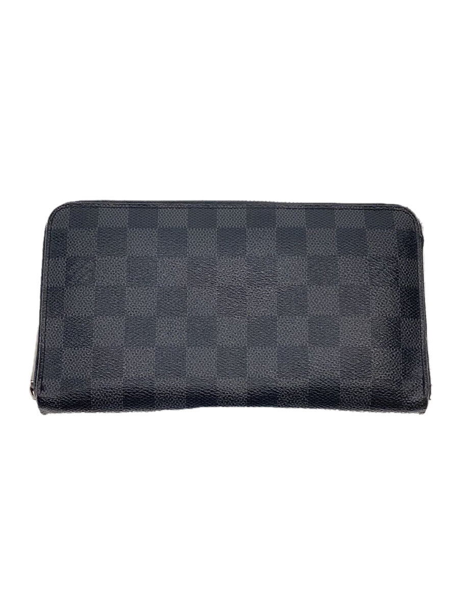 【中古】LOUIS VUITTON◆長財布/レザー/BLK/総柄/メンズ【服飾雑貨他】