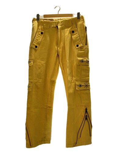 【中古】SKINS◆CRYSTAL STUDS CARGO/クリスタルスタッズカーゴパンツ/3/コットン/イエロー【メンズウェア】 【中古】SKINS◆CRYSTAL STUDS CARGO/クリスタルスタッズカーゴパンツ/3/コットン/イエロー【メンズウェア】