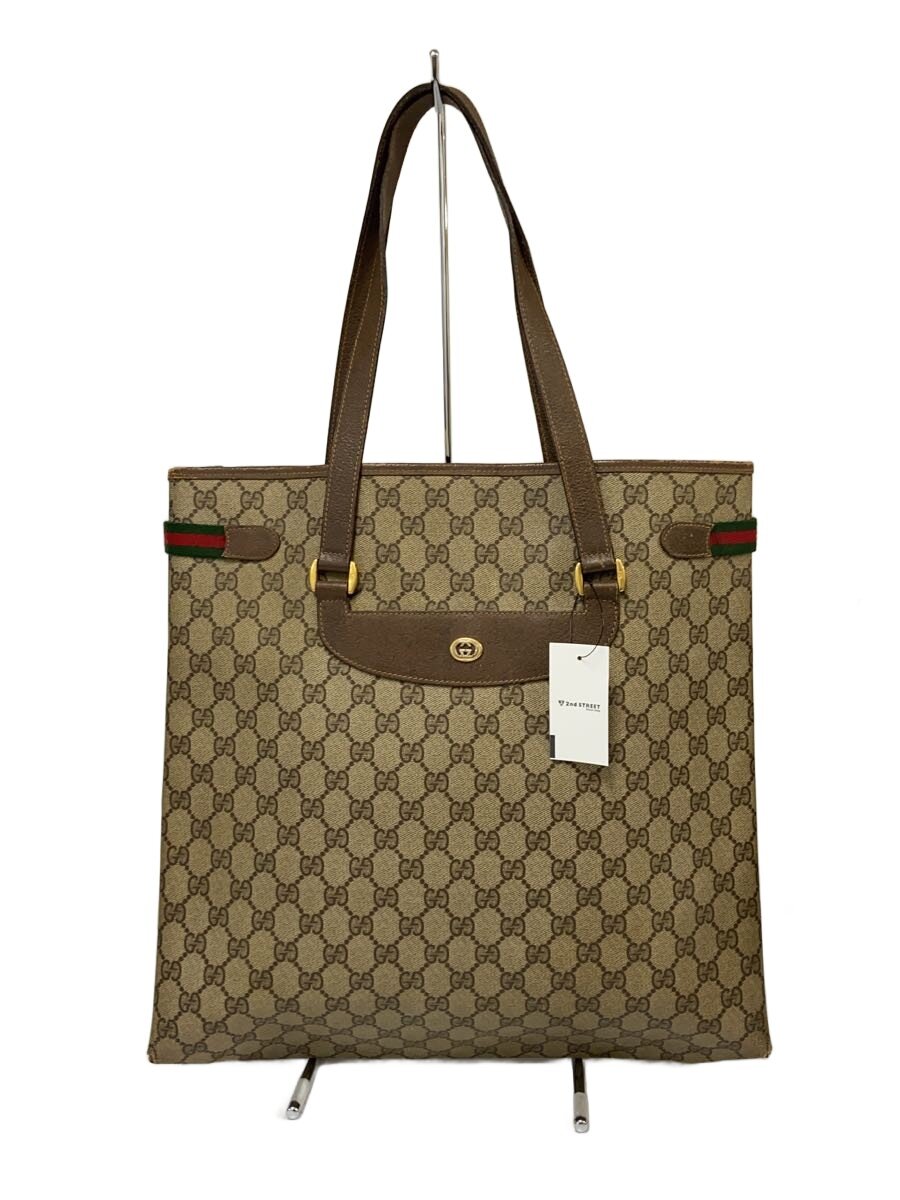 GUCCI - 【中古】GUCCI◆トートバッグ_GGプラス/--/BRW【バッグ】