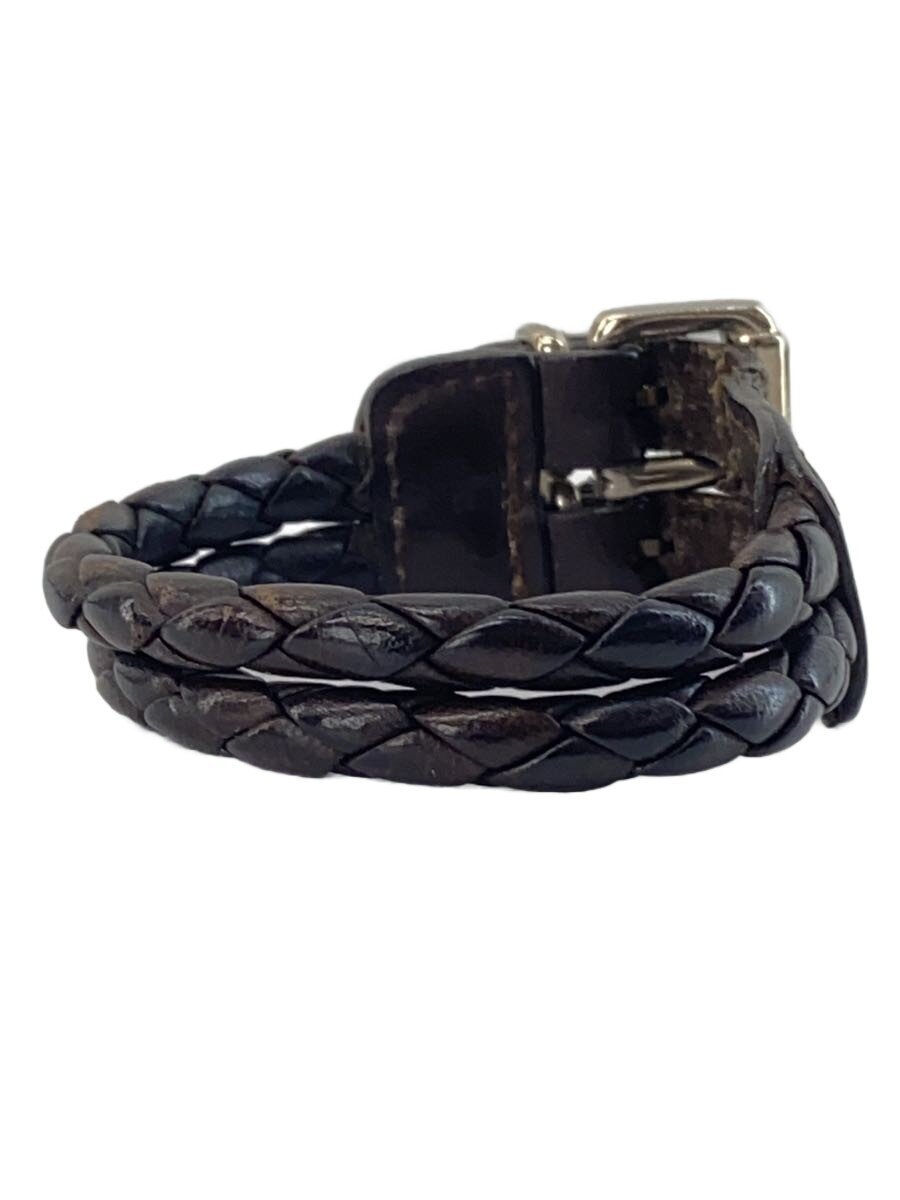 【中古】BOTTEGA VENETA◆ブレスレット/レザー/BRW/メンズ【服飾雑貨他】