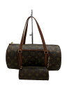 【中古】LOUIS VUITTON◆1)パピヨン30_モノグラム・キャンバス_BRW/PVC/BRW/メッキ剥がれ有【バッグ】