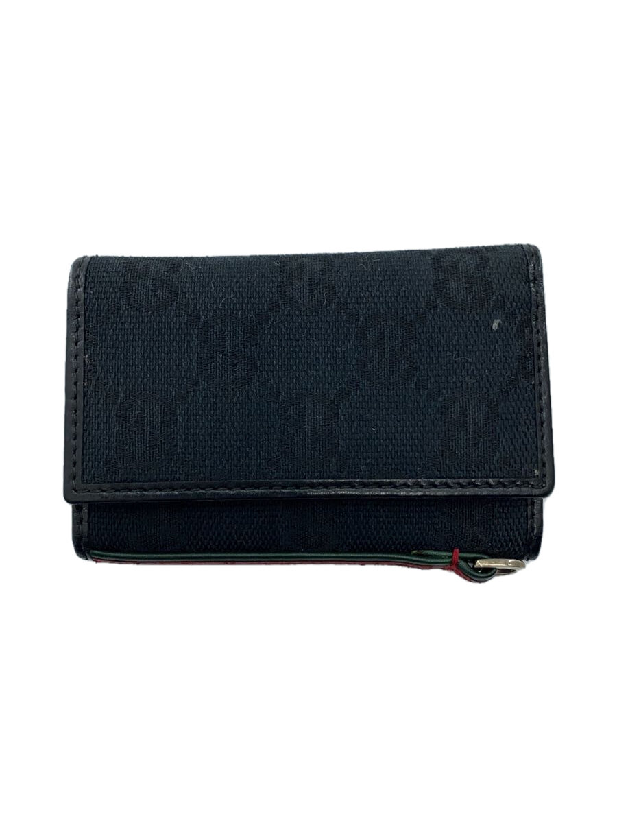 【中古】GUCCI◆キーケース_GGキャンバス/キャンバス/BLK/メンズ【服飾雑貨他】