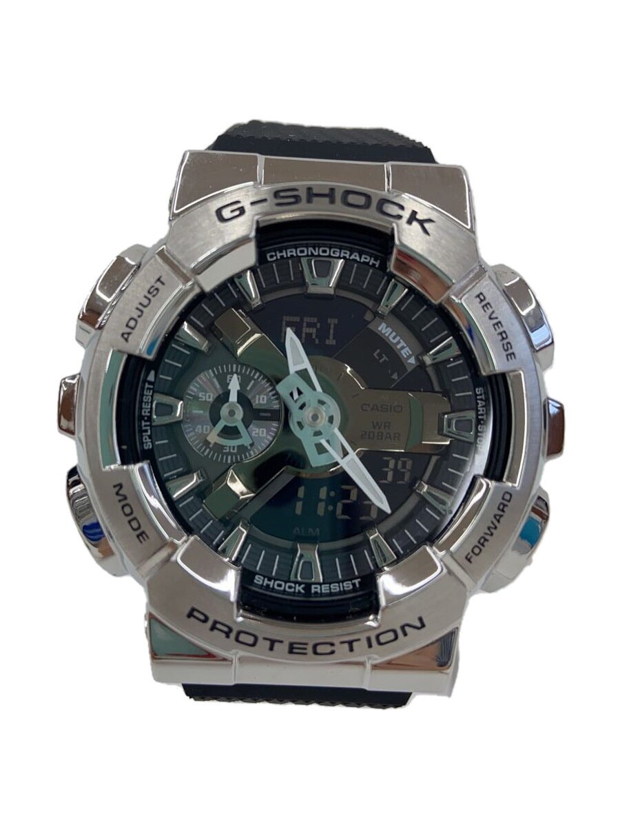 【中古】CASIO◆クォーツ腕時計_G-SHOCK/デジアナ/ラバー/BLK/SS【服飾雑貨他】