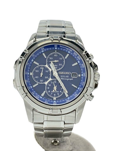 【中古】SEIKO◆ソーラー腕時計/アナログ/ステンレス/BLU/SLV/SS/V172-0AJ0【服飾雑貨他】 【中古】SEIKO◆ソーラー腕時計/アナログ/ステンレス/BLU/SLV/SS/V172-0AJ0【服飾雑貨他】