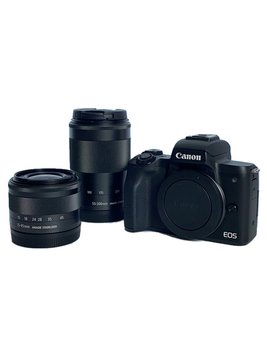 【中古】CANON◆デジタル一眼カメラ EOS Kiss M ダブルズームキット [ブラック]//【カメラ】