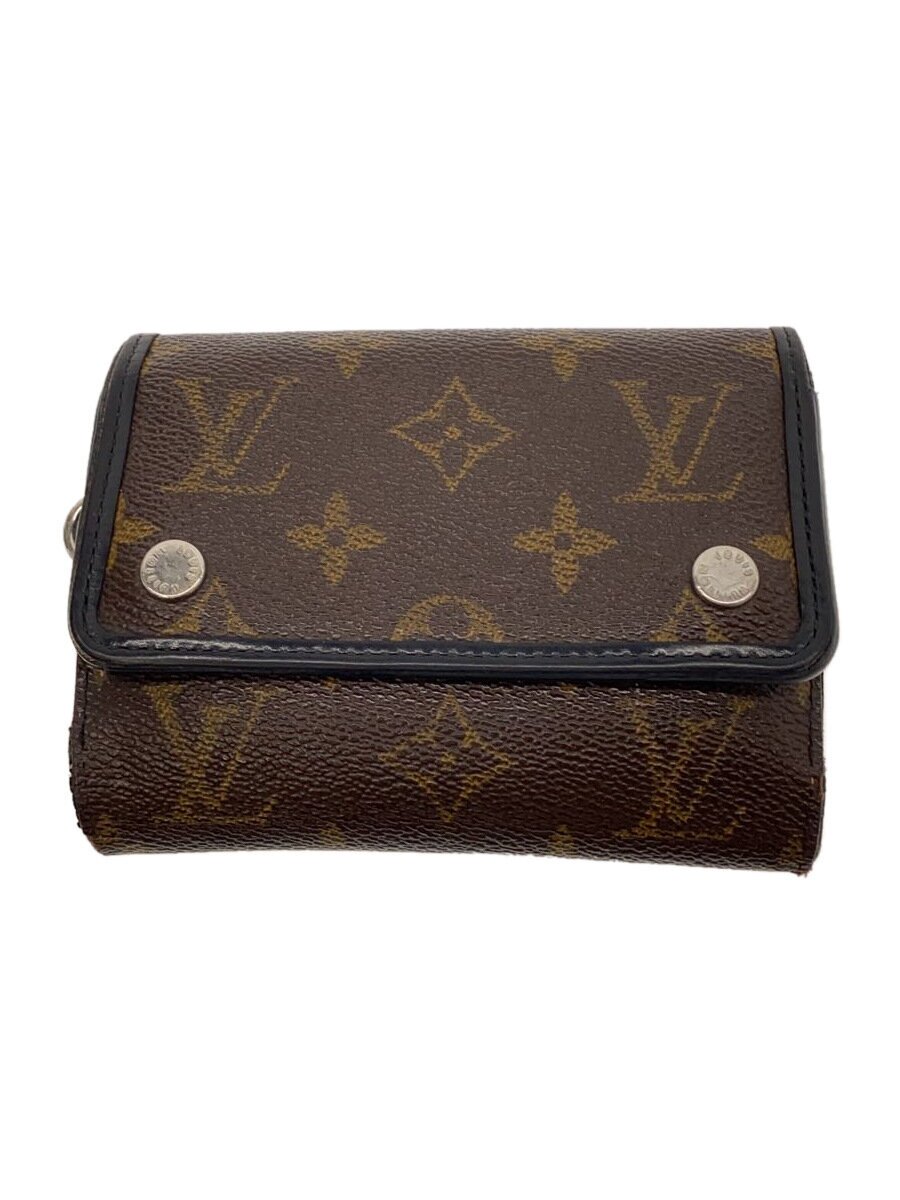 时尚配件（帽子, 皮带, 领带等） - 【中古】LOUIS VUITTON◆ポルト・フォイユ・コンパクト_モノグラム・マカサー_BRW/PVC/BRW/メンズ【服飾雑貨他】
