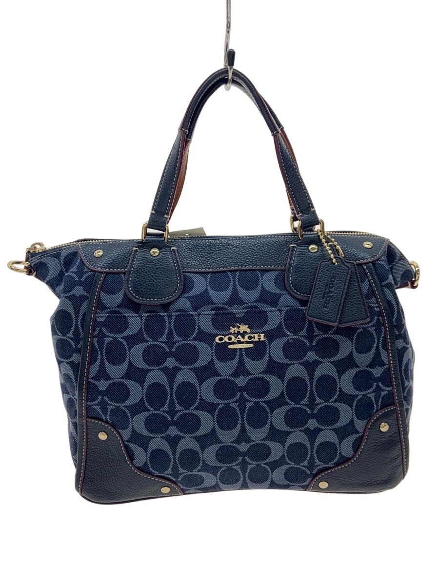 COACH◆ショルダーバッグ_シグネチャー_インディゴ/キャンバス/NVY/総柄//
