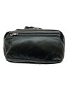【中古】LUGGAGE LABEL◆ウエストバッグ/レザー/BLK/無地/021-01259【バッグ】
