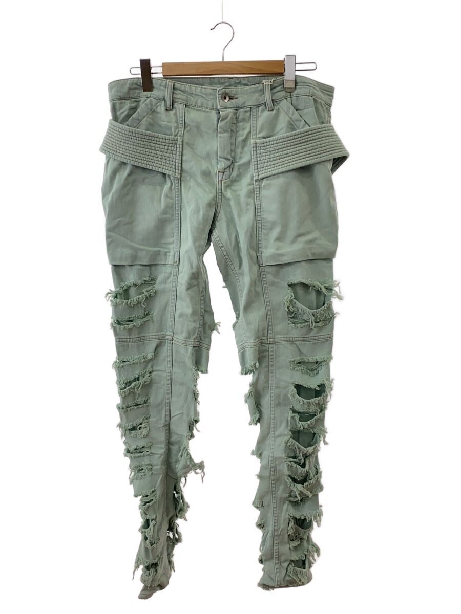 RICK OWENS DRKSHDW◆CREATCH PANTS/ダメージ加工デストロイ/30/コットン/GRN/DS02B4312
