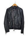 【中古】awesome leather/レザージャケット ブルゾン/2/山羊革/BLK/無地/AL-003【レディースウェア】