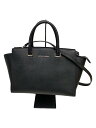 【中古】MICHAEL KORS◆OA-1812/トートバッグ/レザー/BLK【バッグ】