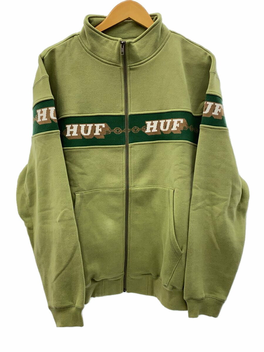 【中古】HUF◆ジャケット/L/コットン/GRN/無地【メンズウェア】