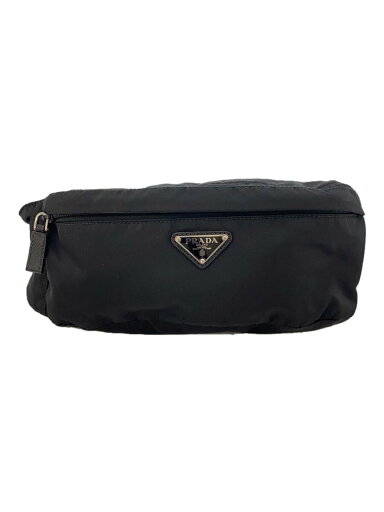 【中古】PRADA◆TESSUTO NERO/ウエストバッグ/2VL034/三角ロゴプレート/ブラック【バッグ】 【中古】PRADA◆TESSUTO NERO/ウエストバッグ/2VL034/三角ロゴプレート/ブラック【バッグ】