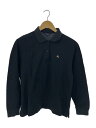 【中古】BURBERRY GOLF◆襟裏ノバチェック/ポロシャツ/LL/コットン/BLK【レディースウェア】