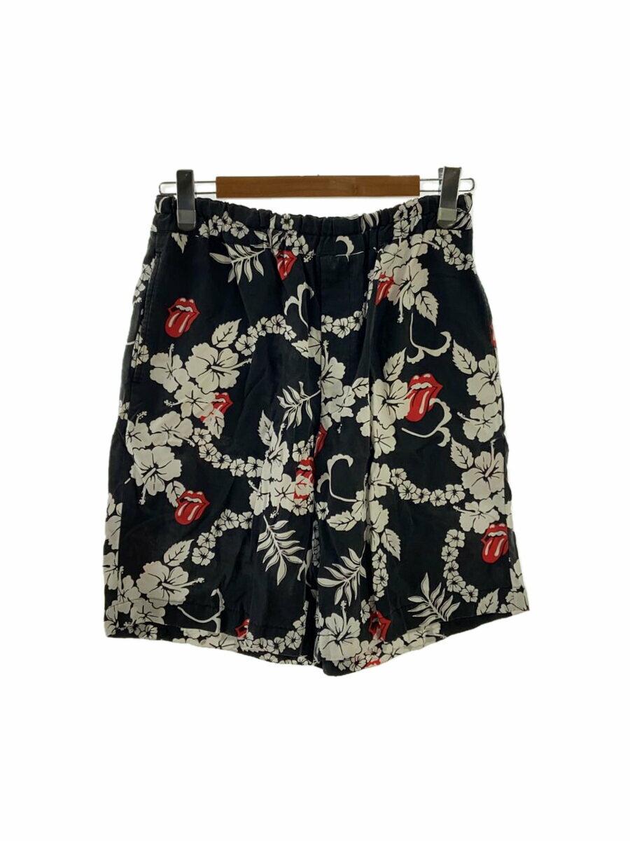 【中古】COMME des GARCONS HOMME PLUS◆ショートパンツ/S/06SS/ローリングストーンズ/--/BLK/総柄/PQ-P073【メンズウェア】