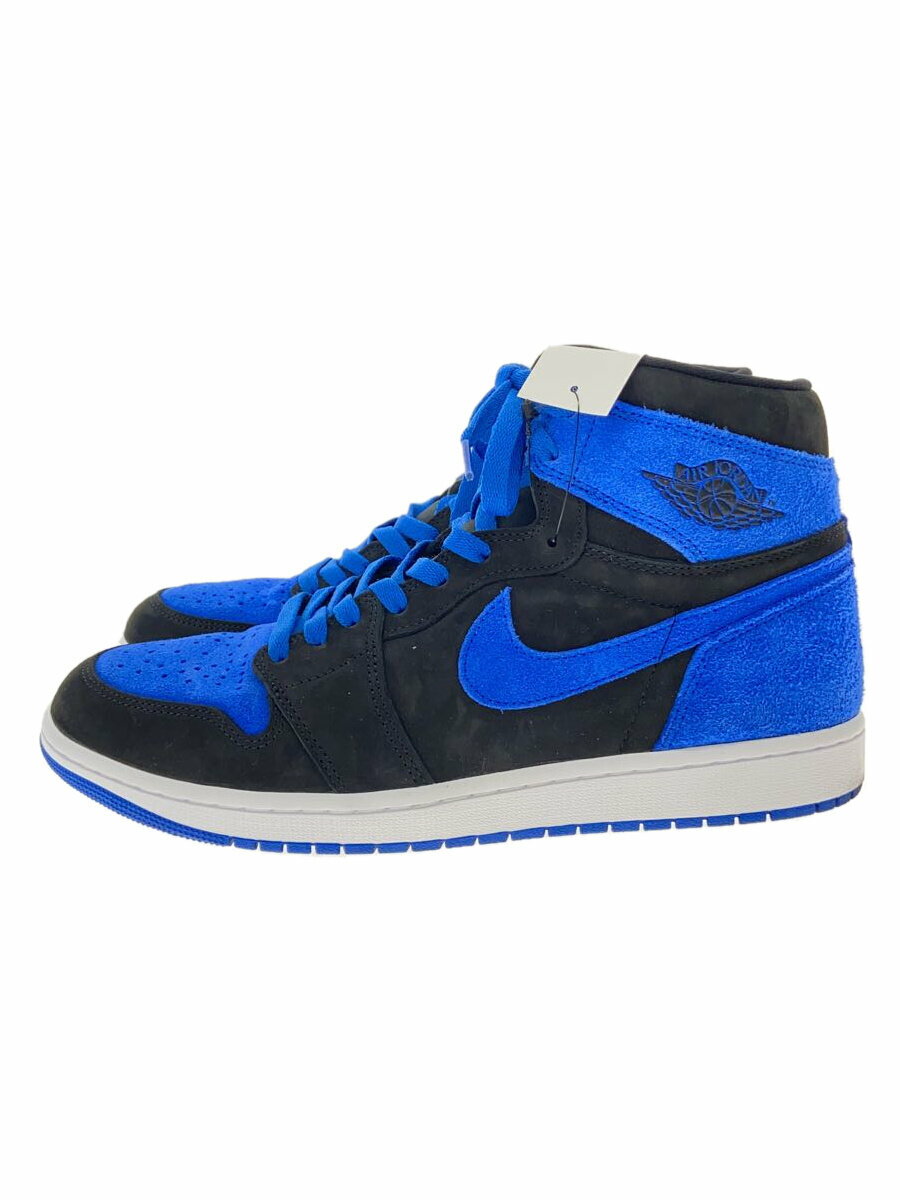【中古】NIKE◆AIR JORDAN 1 RETRO HIGH OG_エアジョーダン1 レトロ ハイ OG/29cm/BLU/スウェ【シューズ】