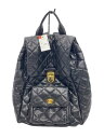 【中古】SONIA RYKIEL◆キルティング/リュック/レザー/BLK/総柄【バッグ】