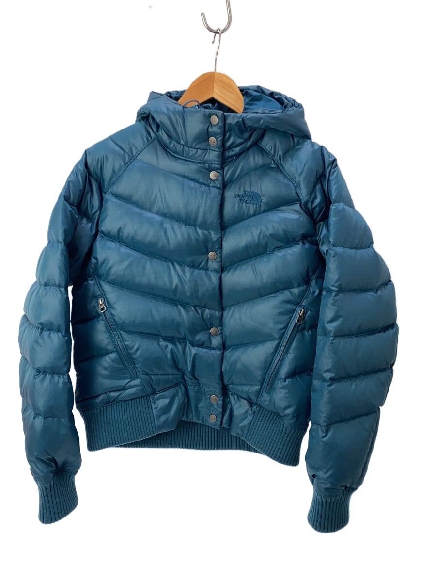 【中古】THE NORTH FACE◆ダウンジャケット/L/ポリエステル/GRN/無地【レディースウェア】