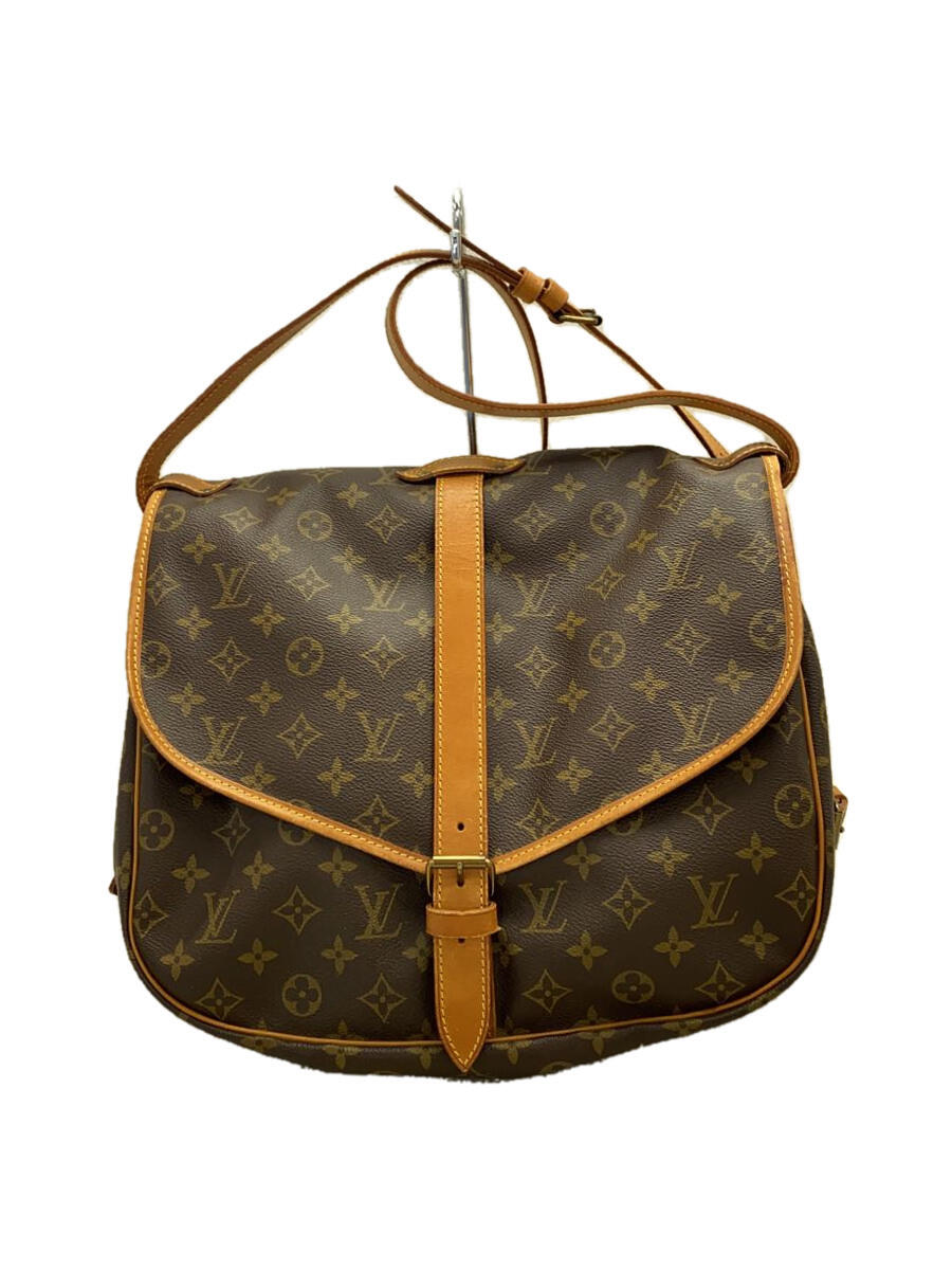 【中古】LOUIS VUITTON◆1)ソミュール35_モノグラム・キャンバス_BRW/PVC/BRW【バッグ】