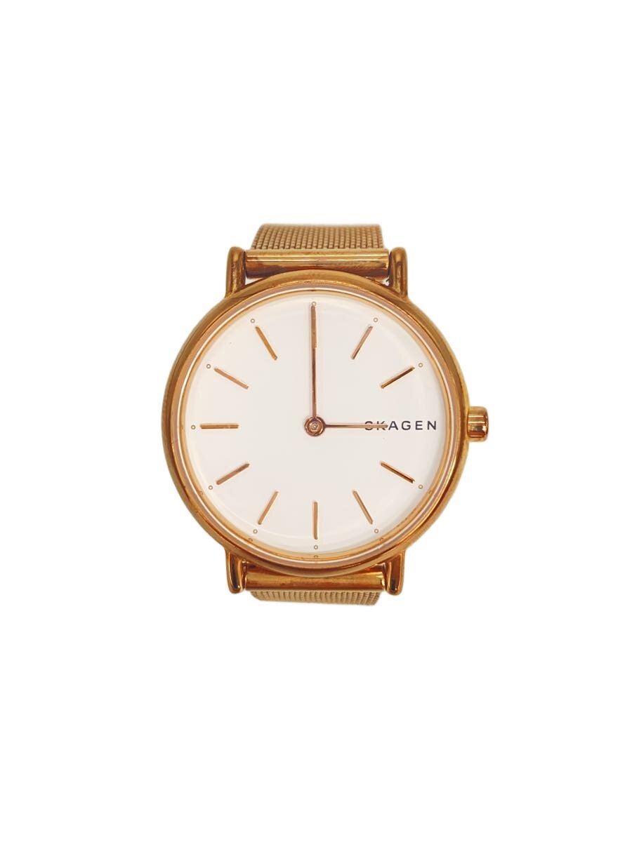 N - 【中古】SKAGEN◆クォーツ腕時計/アナログ/ステンレス/WHT/SS/SKW2694【服飾雑貨他】