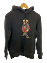 【中古】POLO RALPH LAUREN◆POLO BEAR/ポロベア/パーカー/S/コットン/ブラック/裏起毛【メンズウェア】