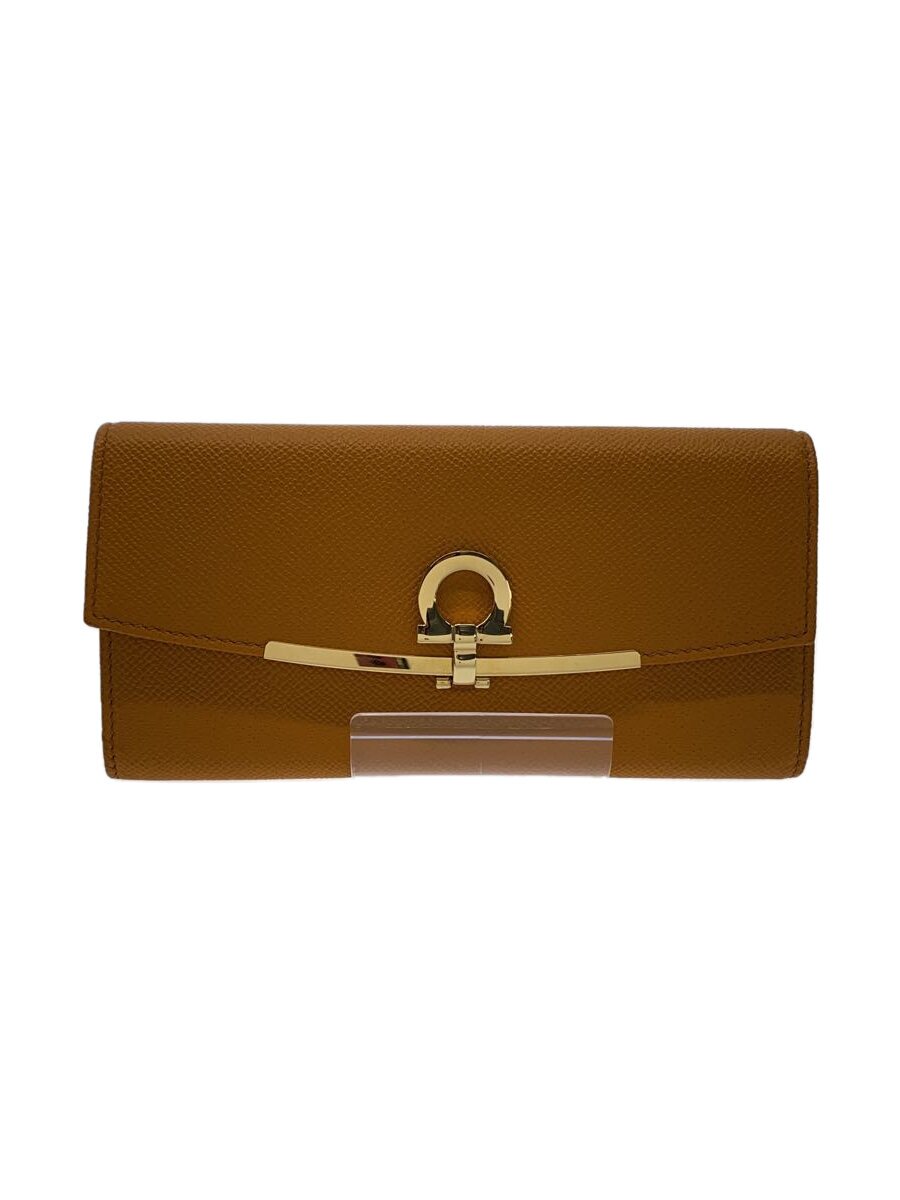 【中古】Salvatore Ferragamo◆長財布/--/ORN/無地/レディース/JL-22-D150//【服飾雑貨他】