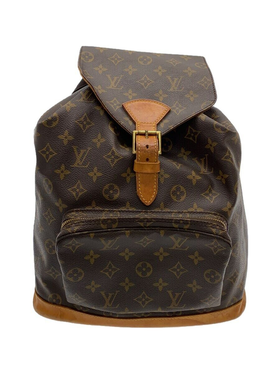 【中古】LOUIS VUITTON◆モンスリ_モノグラム・キャンバス_BRW/PVC/BRW【バッグ】