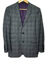 【中古】BURBERRY BLACK LABEL◆スーツ/38/ウール/GRY/チェック/D1H00-999【メンズウェア】