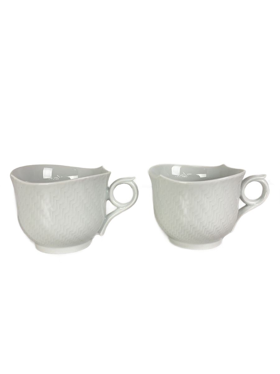 【中古】Meissen◆波の戯れ/マグカップ/2点セット/ホワイト【キッチン用品】