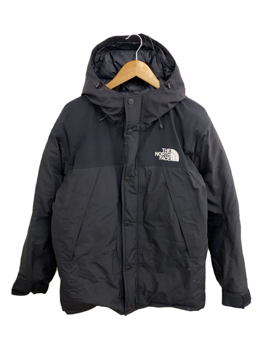 【中古】THE NORTH FACE◆MOUNTAIN DOWN JACKET_マウンテンダウンジャケット/L/ナイロン/BLK/無地【メンズウェア】