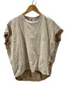 【中古】MANON◆CUT FRILL COMBI SHIRT TEE//0/コットン/BEG/無地/MNN-SH-225//【レディースウェア】