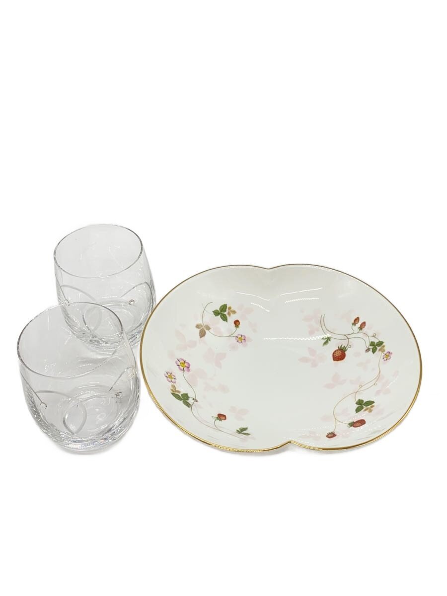 【中古】WEDGWOOD◆皿・グラス2点/WHT【キッチン用品】