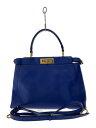 【中古】FENDI◆ハンドバッグ/レザー/ブルー【バッグ】(4)