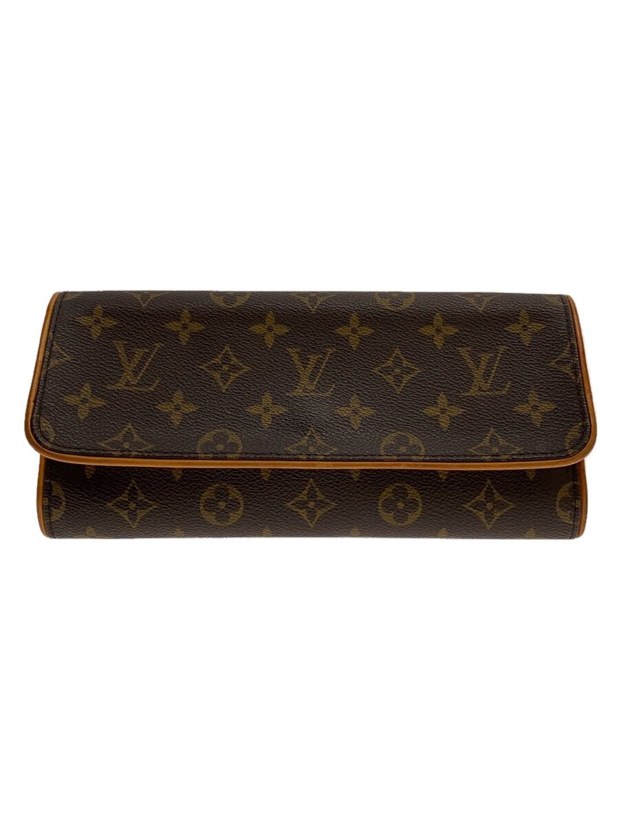 【中古】LOUIS VUITTON◆ポシェット・ツインPM_モノグラム・キャンバス_BRW/PVC/BRW/総柄/M51854【バッグ】