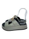 【中古】FURLA◆レザープラットフォーム//ヨゴレ有/サンダル/36/GRY//【シューズ】(4)