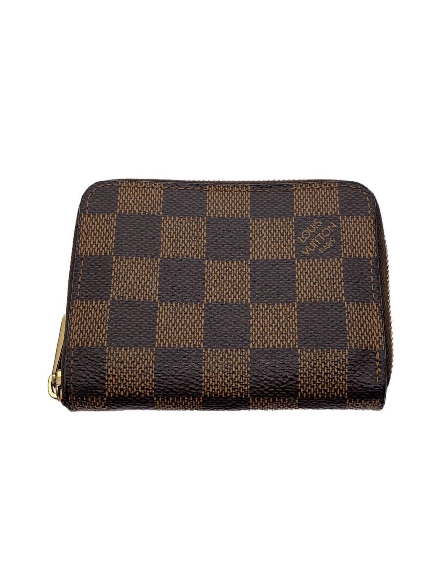 【中古】LOUIS VUITTON◆ジッピー・コインパース_ダミエ・エベヌ/PVC/BRW/メンズ【服飾雑貨他】