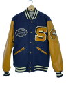 【中古】HOUSTON◆MELTON AWARD JACKET (WILD CAT)/スタジャン/XL/ウール/NVY/51190【メンズウェア】