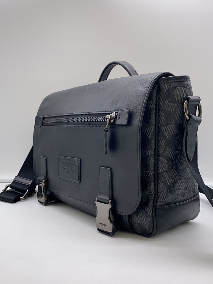 【中古】COACH◆コーチ/シグネチャー×レザ-コンビ/PVC/BLK/総柄/c2793【バッグ】