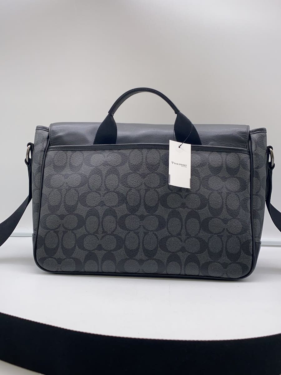 【中古】COACH◆コーチ/シグネチャー×レザ-コンビ/PVC/BLK/総柄/c2793【バッグ】